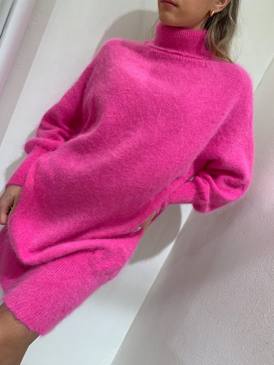 Shop Online Vestito in angora collo alto fucsia Vicolo