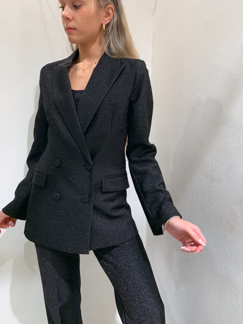 Shop Online Blazer doppiopetto nero in lurex Vicolo