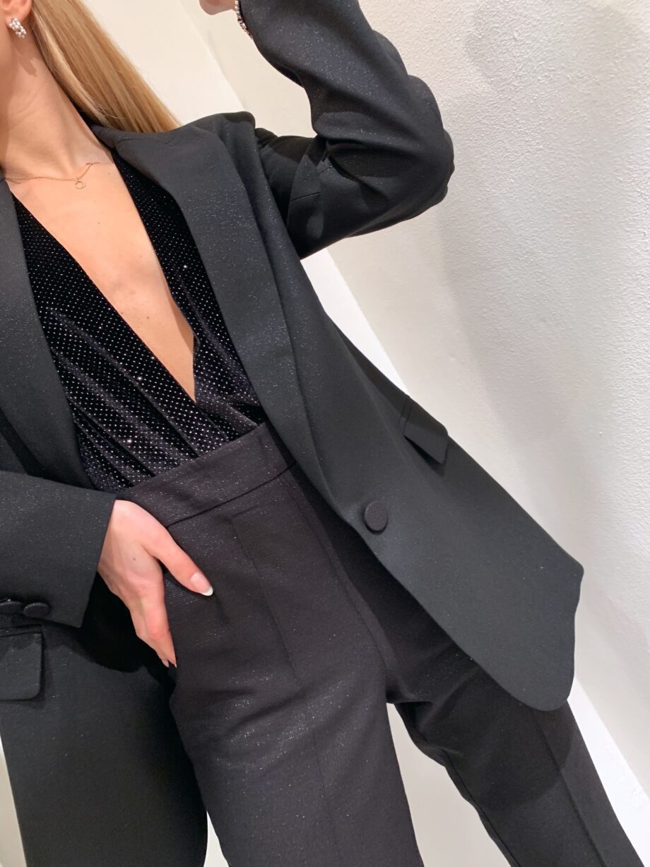 Shop Online Blazer nero a un bottone con lurex Vicolo