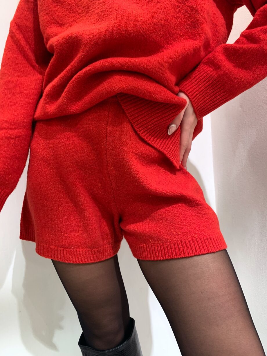 Shop Online Short in maglia bouclé rosso Vicolo