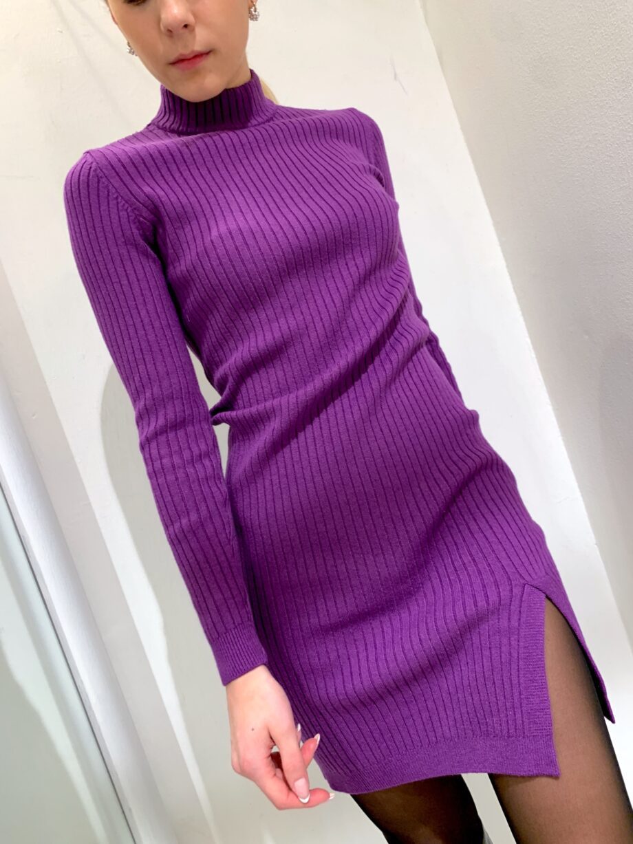 Shop Online Vestito in maglia viola aderente HaveOne