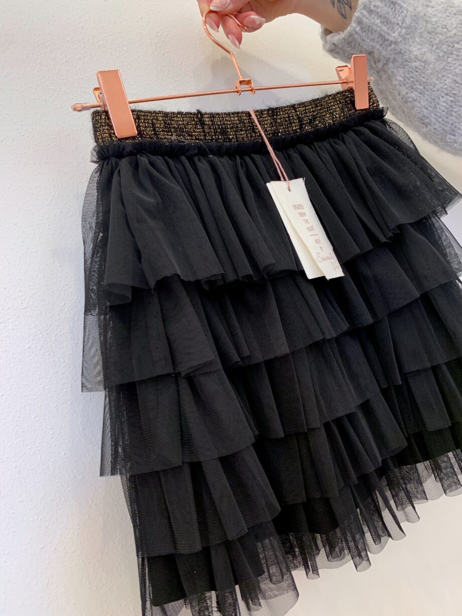 Shop Online Minigonna in tulle nera con balze Souvenir Kids