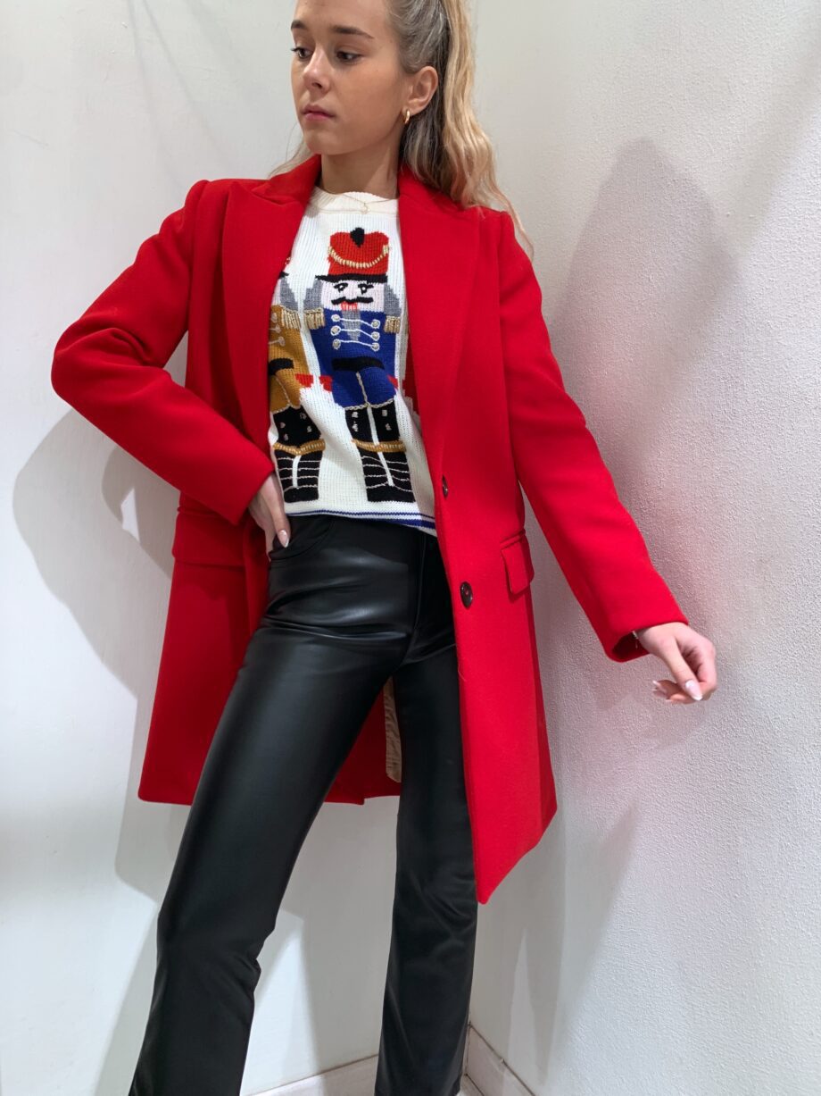 Shop Online Cappotto sfiancato rosso due bottoni Vicolo