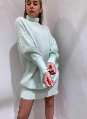 Shop Online Vestito in angora collo alto menta Vicolo