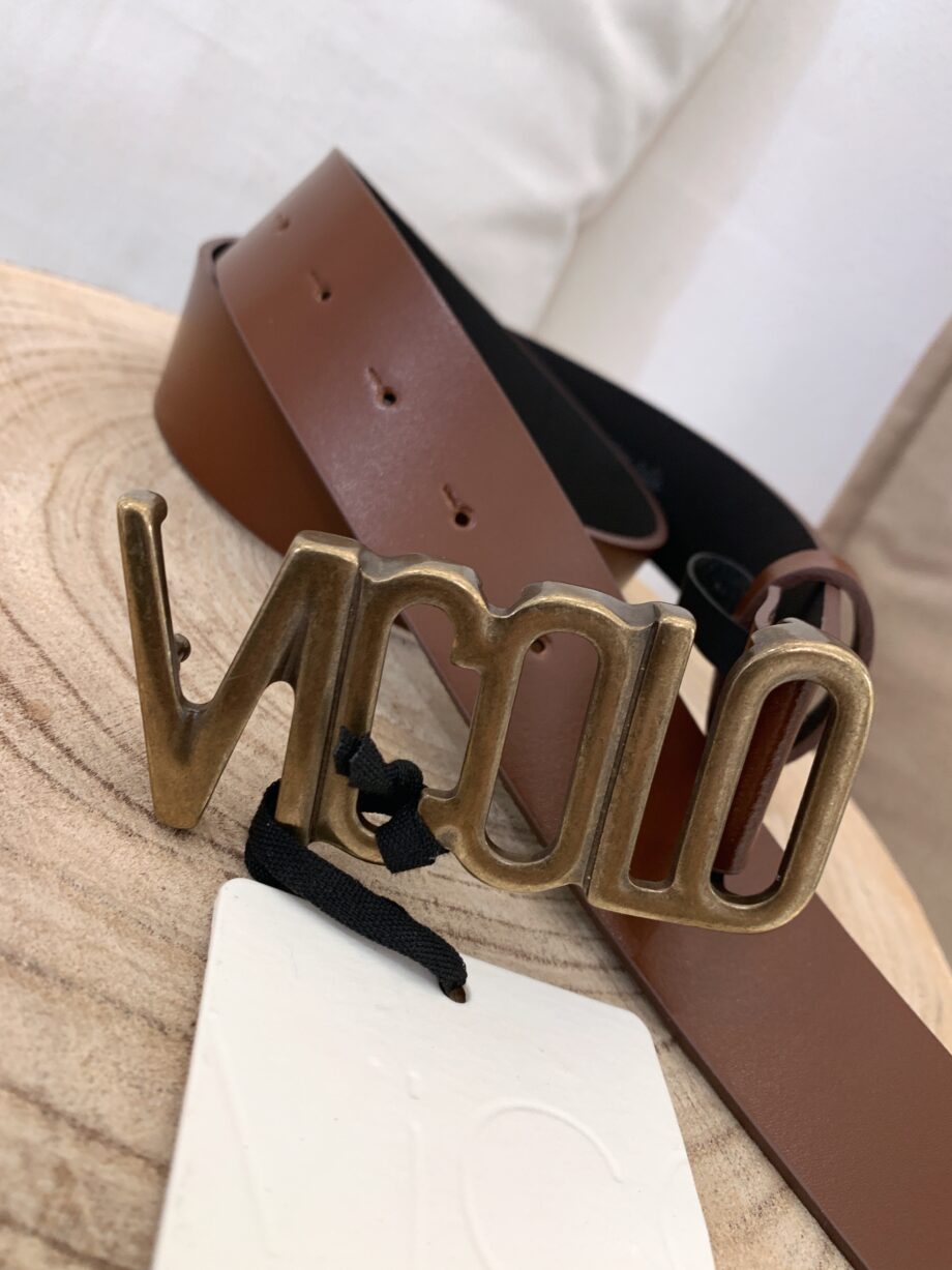 Shop Online Cintura marrone fibbia scritta logo Vicolo