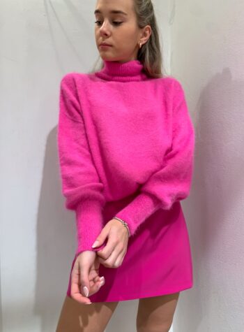 Shop Online Pull rasato collo alto fucsia Vicolo