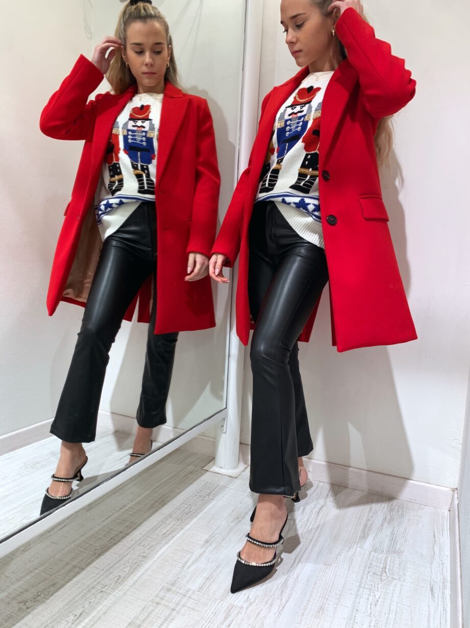 Shop Online Cappotto sfiancato rosso due bottoni Vicolo