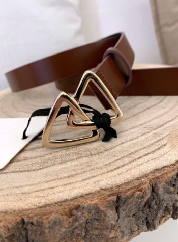 Shop Online Cintura marrone fibbia triangoli Vicolo