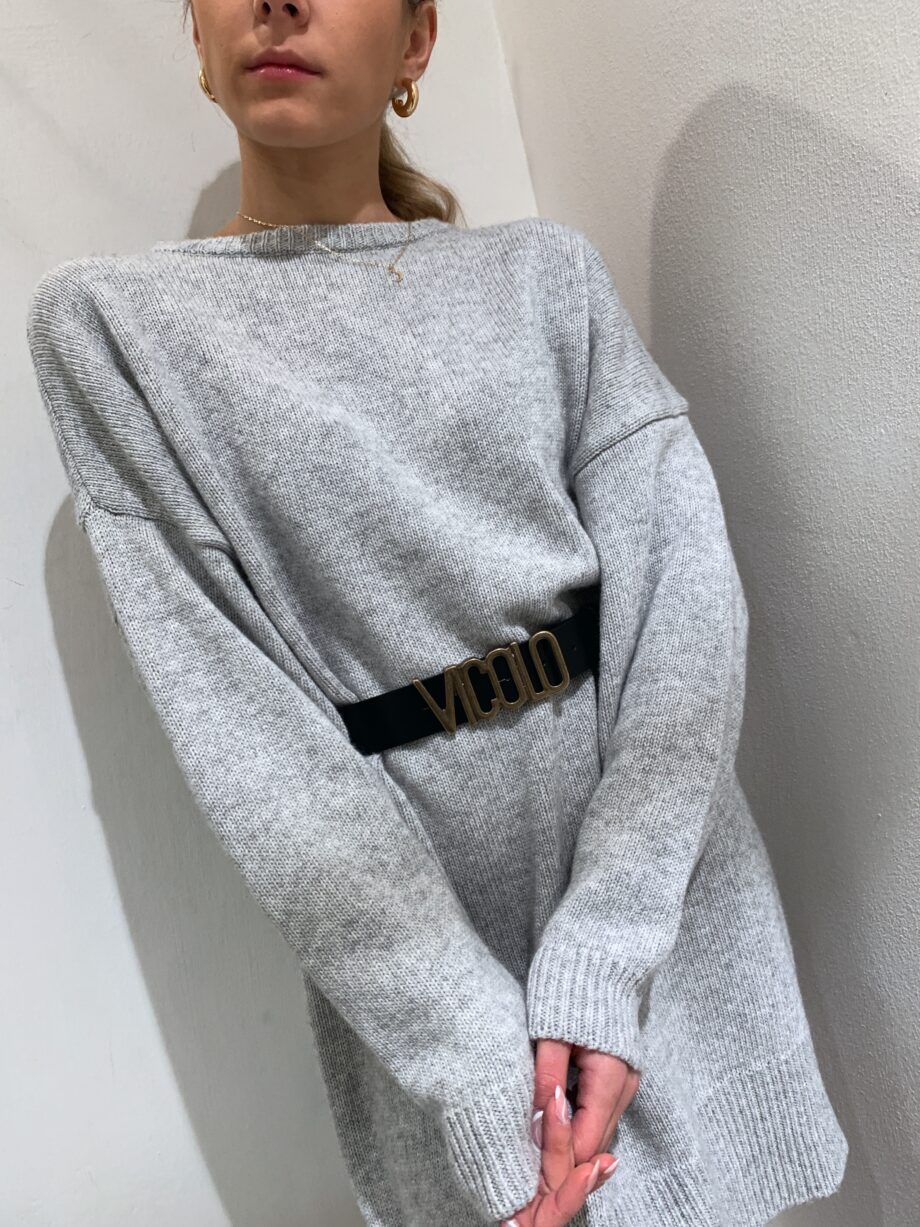 Shop Online Vestito girocollo grigio over in maglia Vicolo