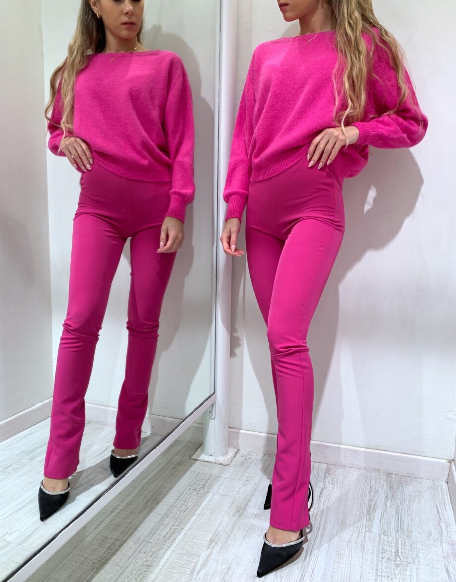 Shop Online Leggings a zampetta con spacco sul fondo fucsia Vicolo