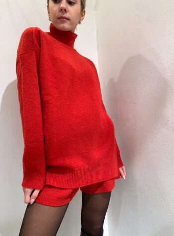 Shop Online Short in maglia bouclé rosso Vicolo