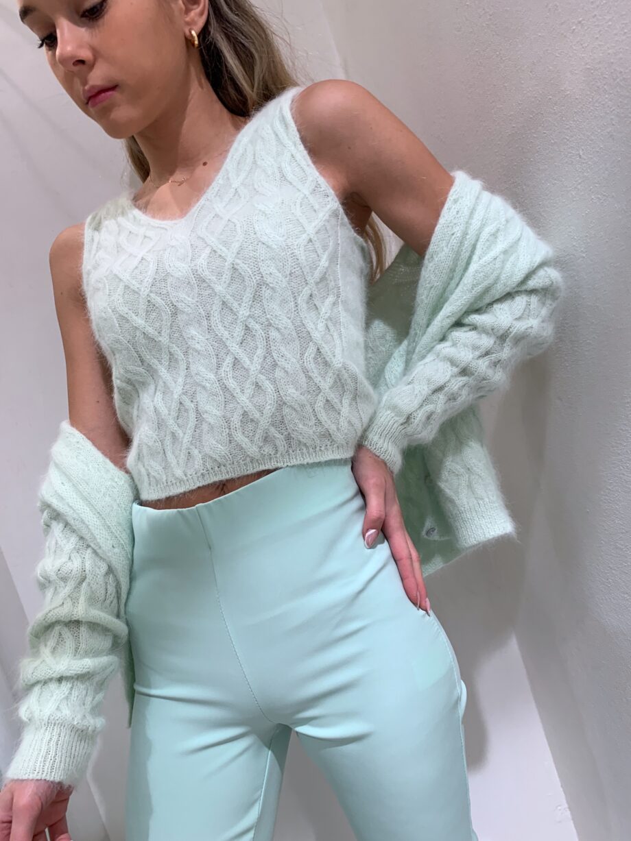 Shop Online Top in maglia con trecce menta Vicolo