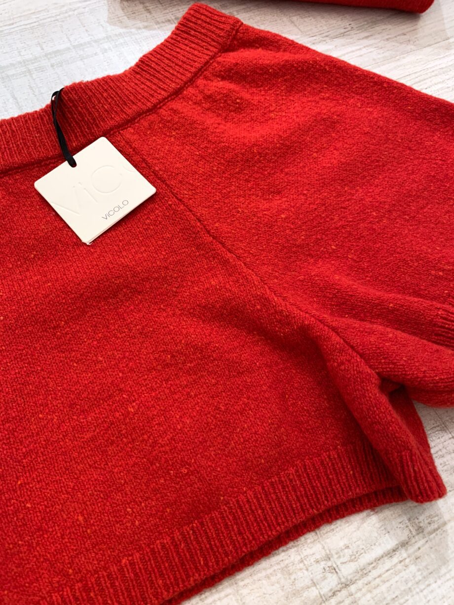 Shop Online Short in maglia bouclé rosso Vicolo