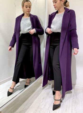 Shop Online Cappotto lungo con fusciacca viola Souvenir