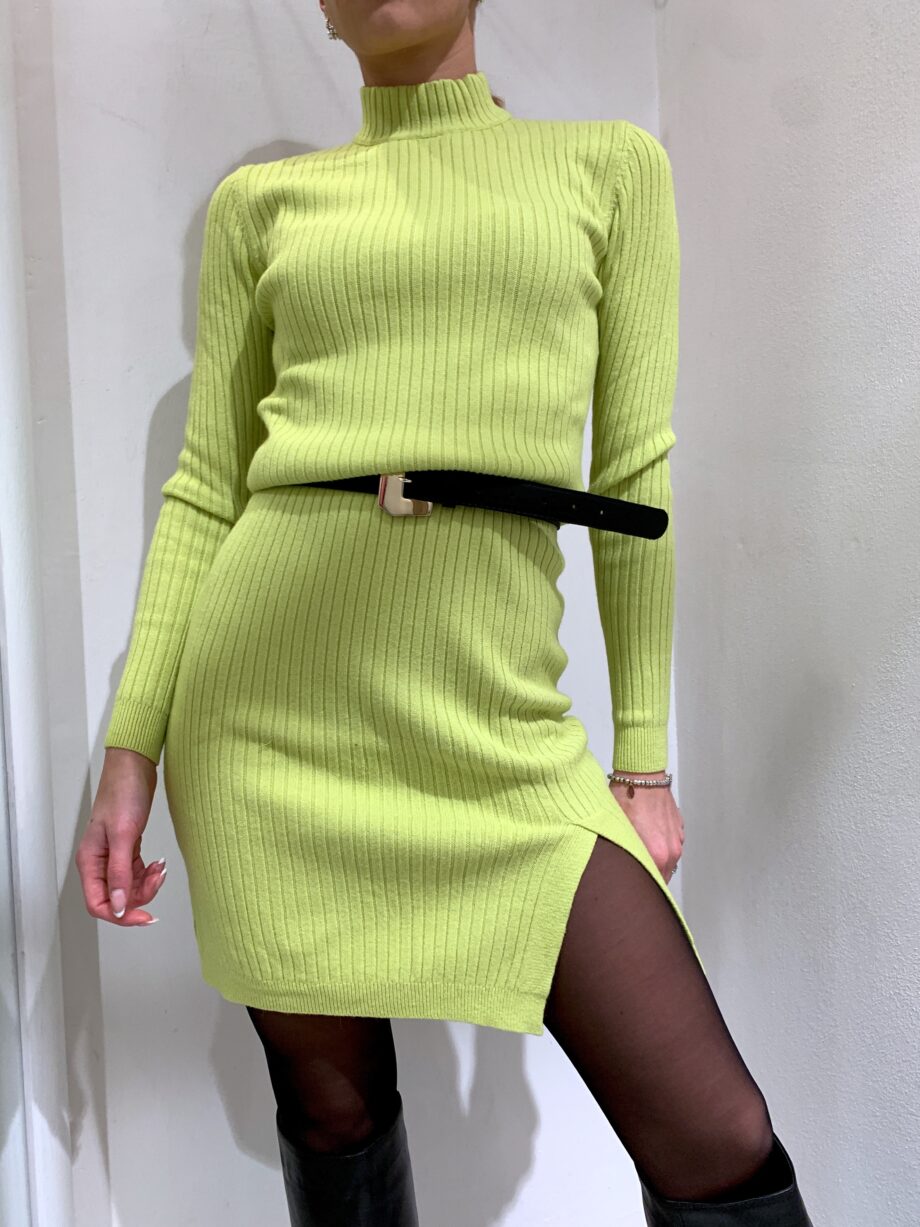 Shop Online Vestito in maglia lime aderente HaveOne