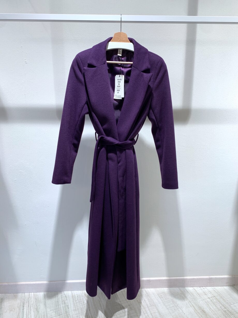 Shop Online Cappotto lungo con fusciacca viola Souvenir