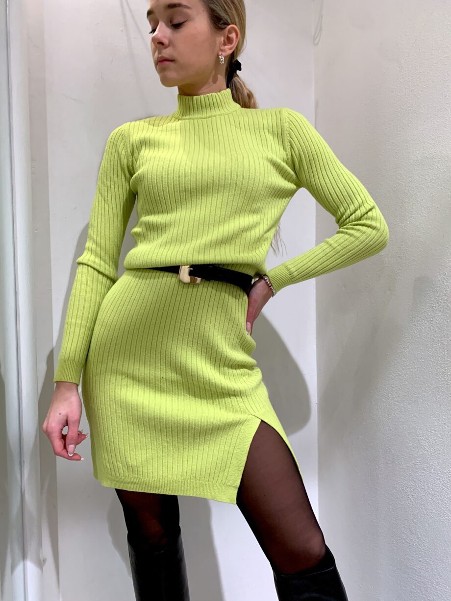 Shop Online Vestito in maglia lime aderente HaveOne