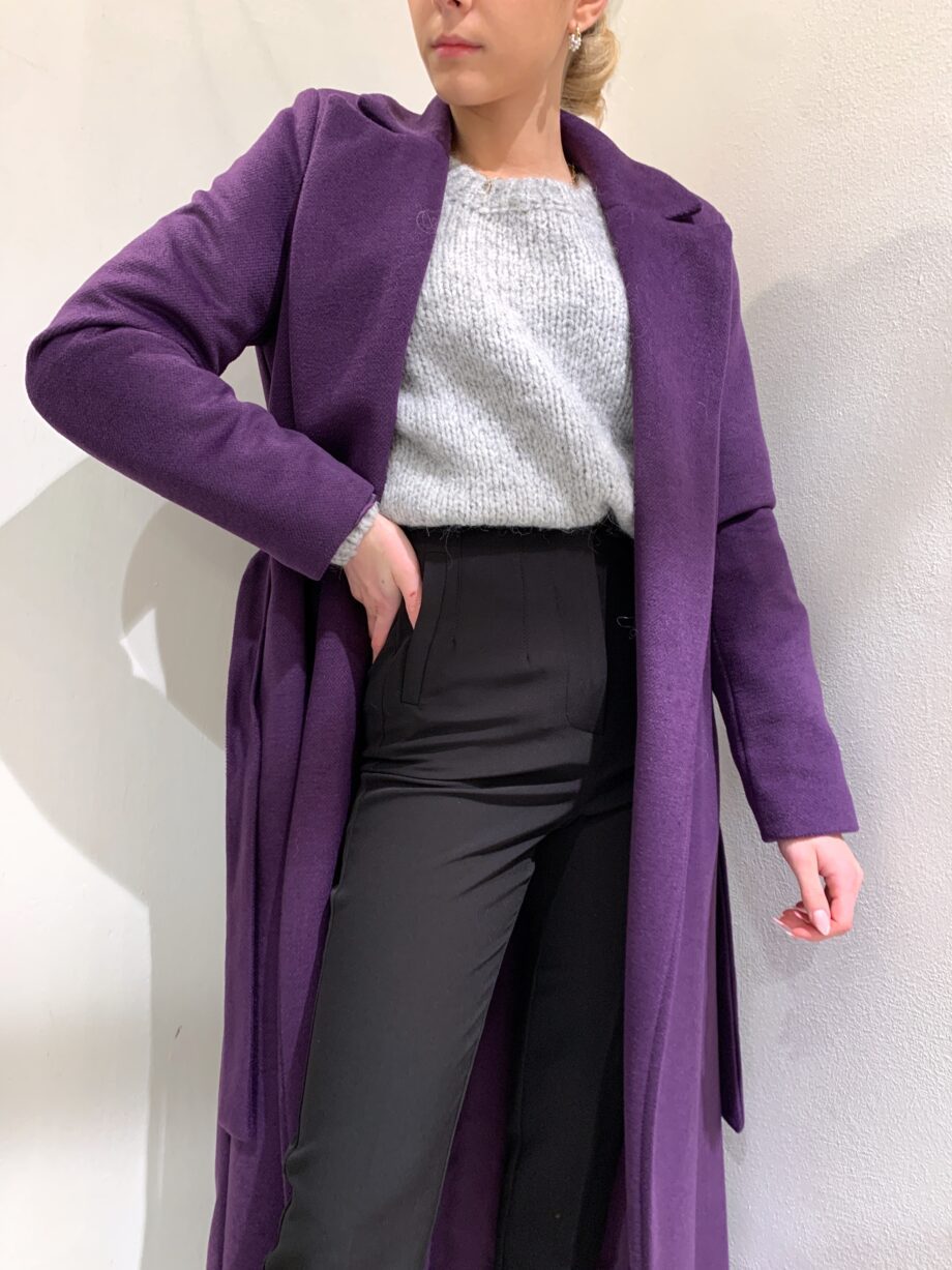 Shop Online Cappotto lungo con fusciacca viola Souvenir