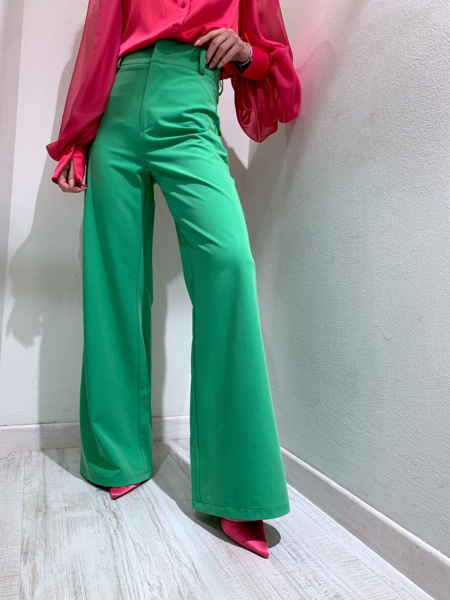 Shop Online Pantalone palazzo vita alta verde Have One