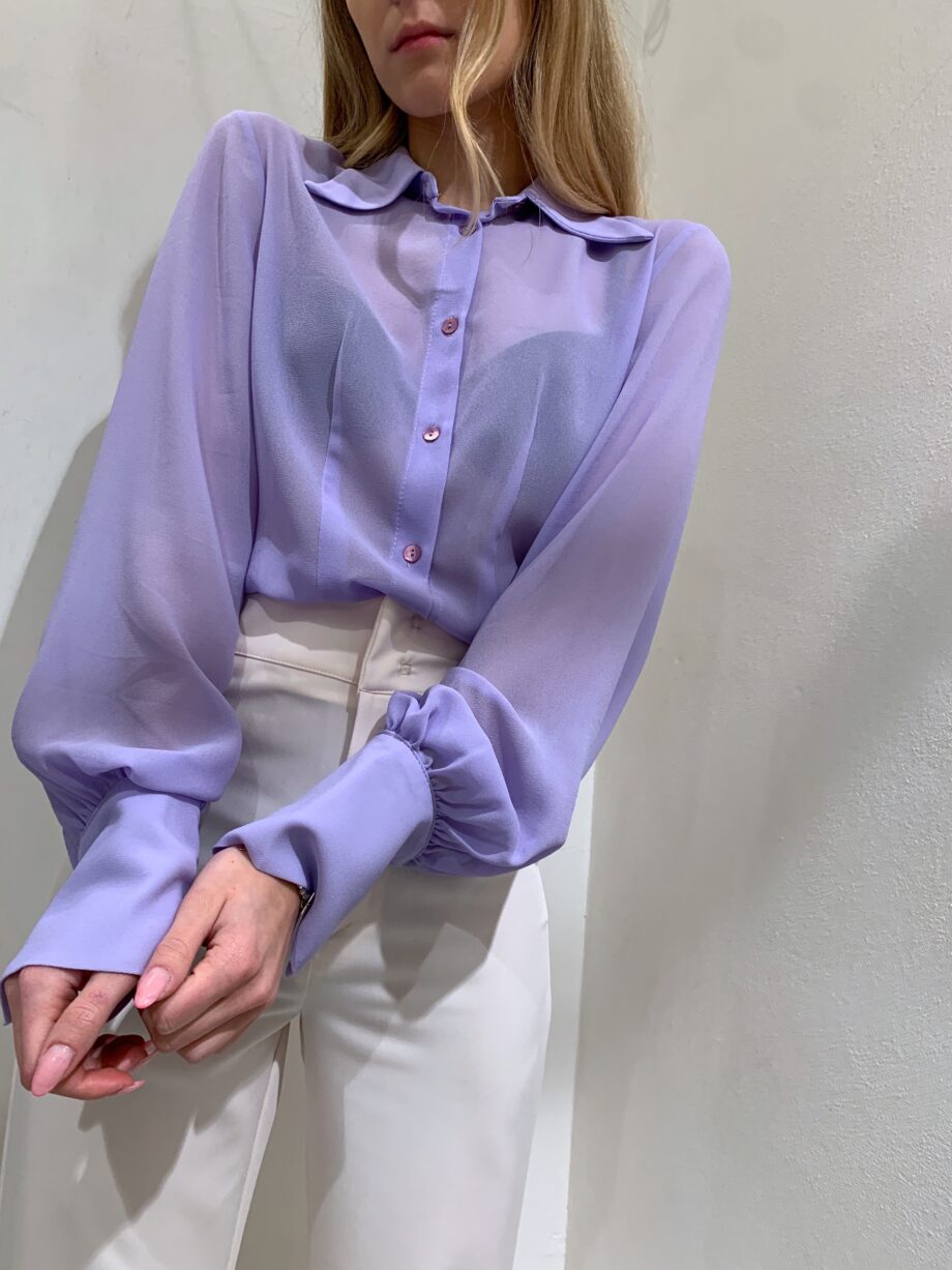 Shop Online Camicia in georgette lilla Have One