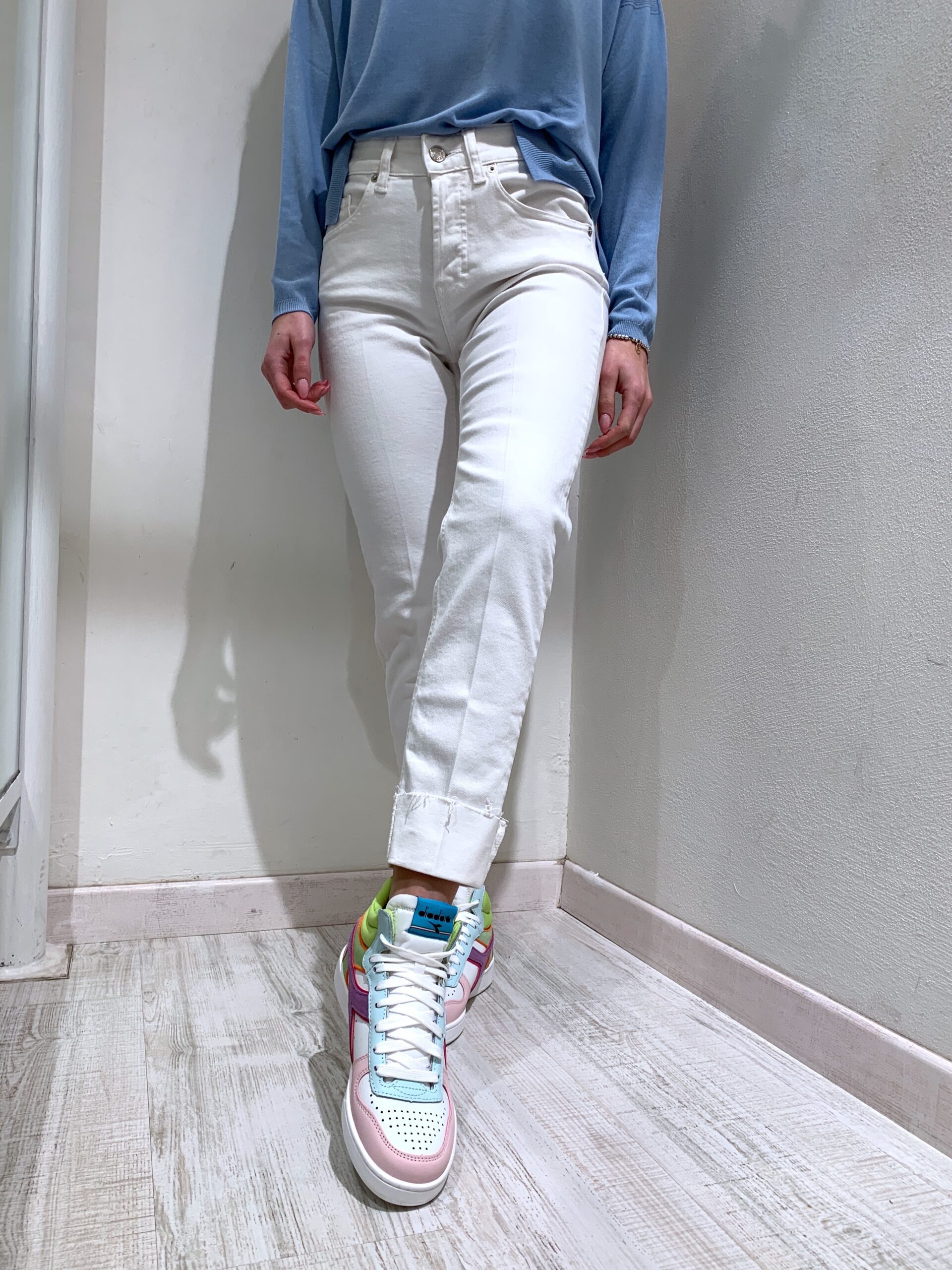Jeans bianco morbido rovescia Vicolo - Scintille Store