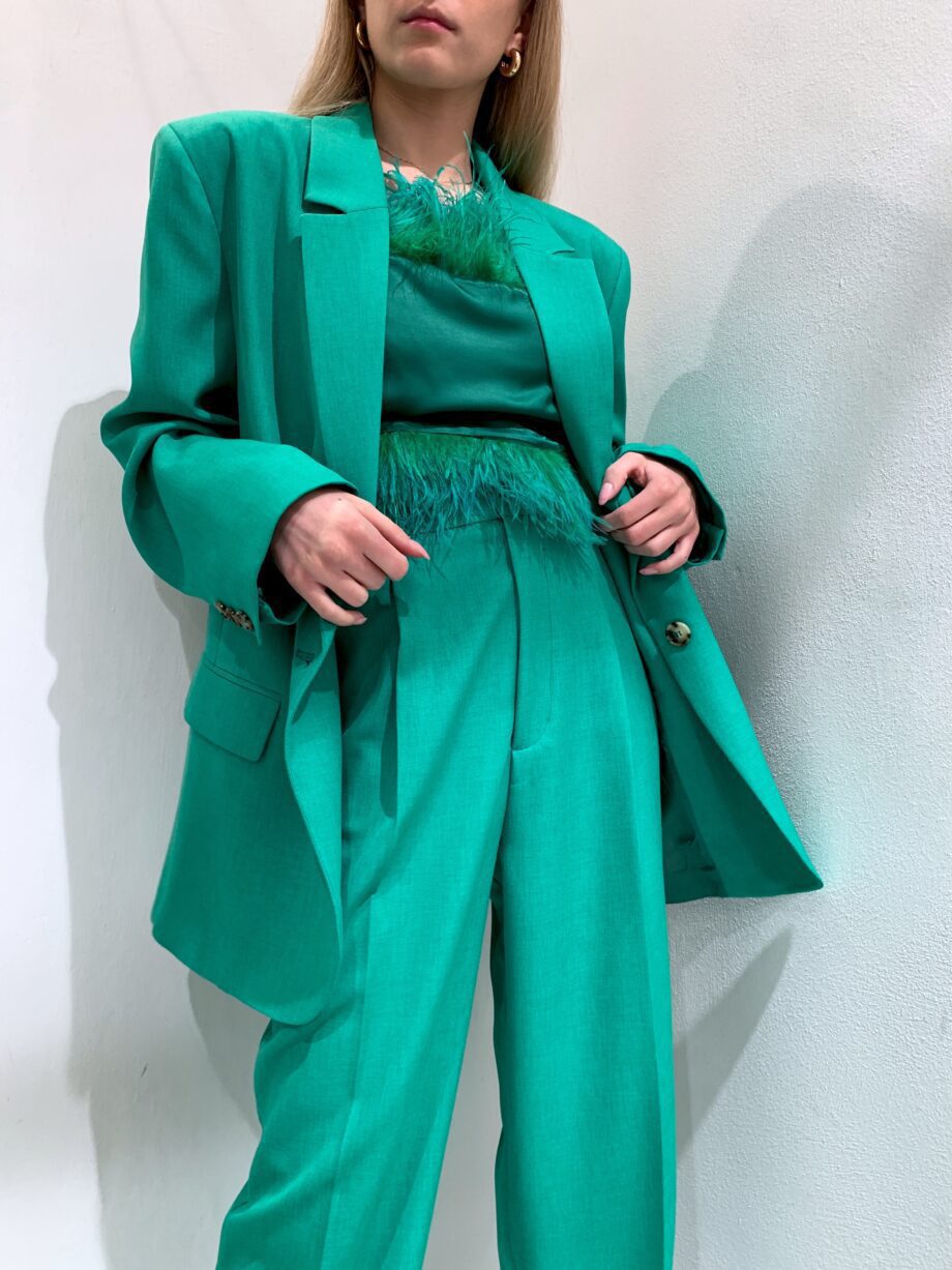 Shop Online Blazer over un bottone verde fiammato Vicolo