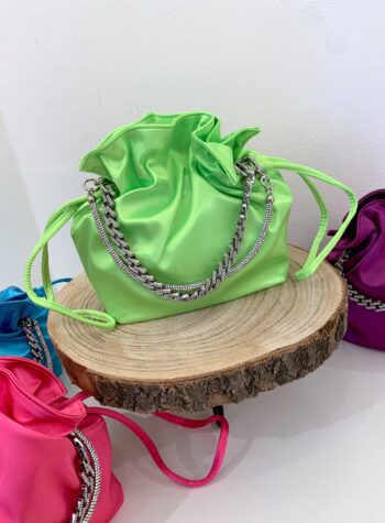 Shop Online Mini secchiello in raso lime Twentyfourhaitch