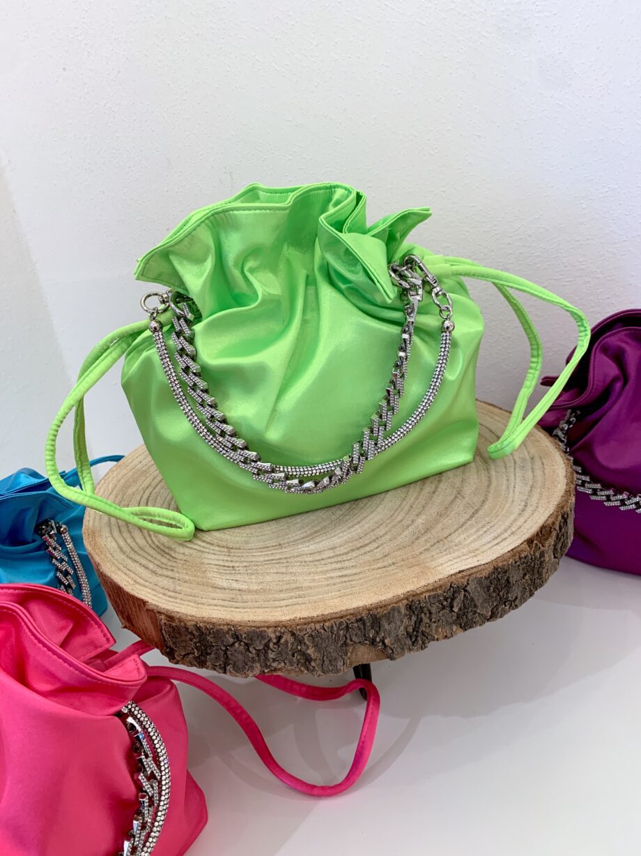 Shop Online Mini secchiello in raso lime Twentyfourhaitch