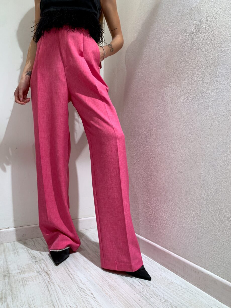 Shop Online Pantalone palazzo fucsia fiammato Vicolo