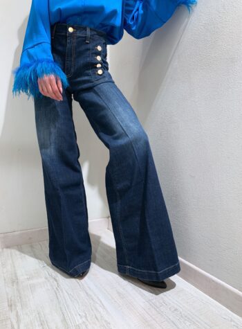 Shop Online Jeans scuro palazzo con bottoni Vicolo