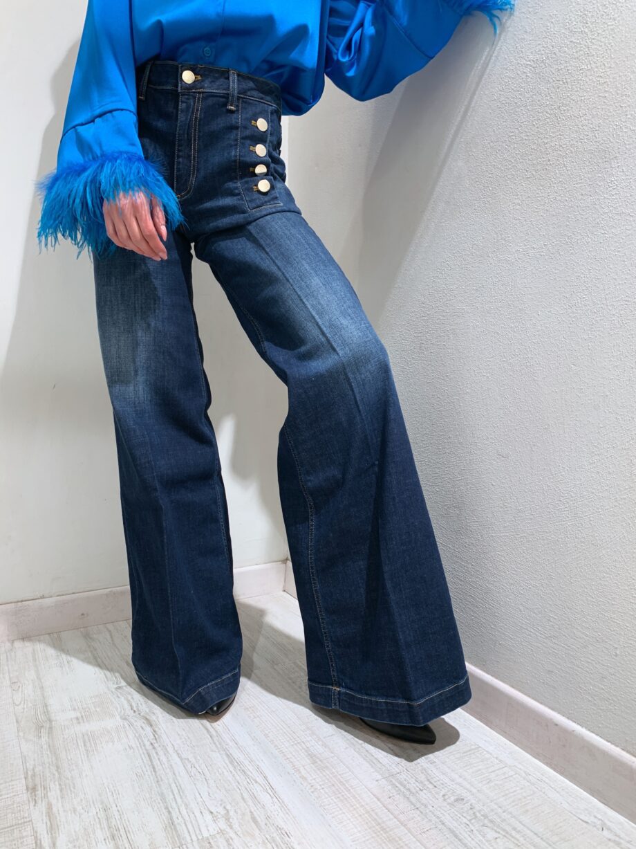 Shop Online Jeans scuro palazzo con bottoni Vicolo