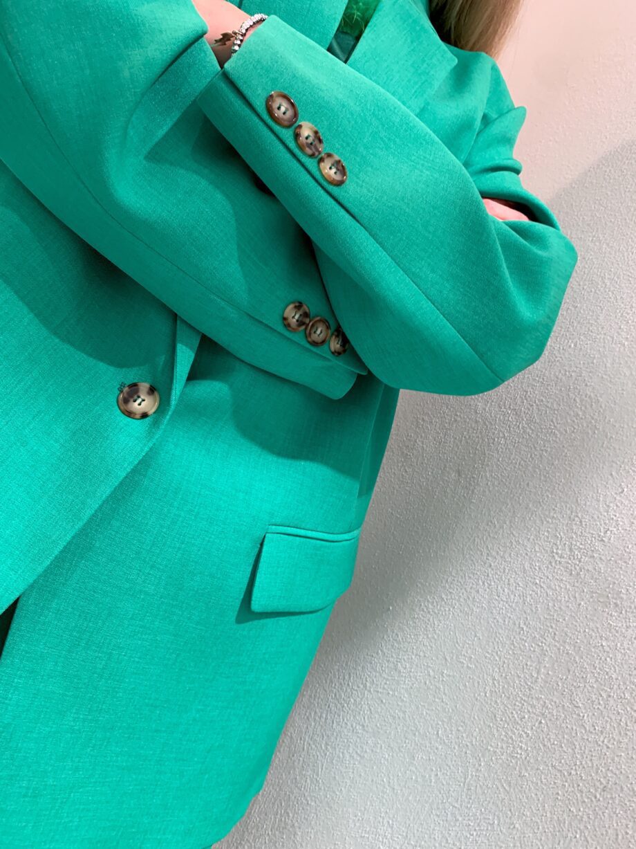 Shop Online Blazer over un bottone verde fiammato Vicolo