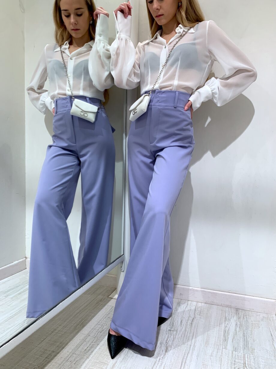 Shop Online Pantalone palazzo vita alta lilla Have One