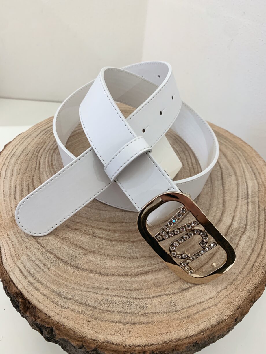 Shop Online Cintura bianca modello fibbia VCL strass Vicolo