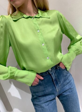 Shop Online Camicia in raso lime manica sbuffo Have One