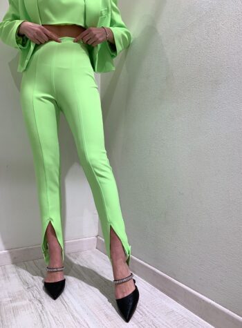 Shop Online Leggings verde acido con ghette Vicolo