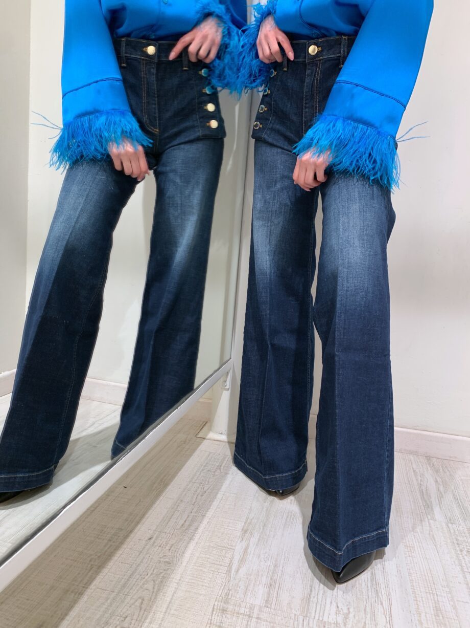 Shop Online Jeans scuro palazzo con bottoni Vicolo