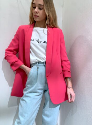 Shop Online Blazer fucsia con maniche increspate Vicolo