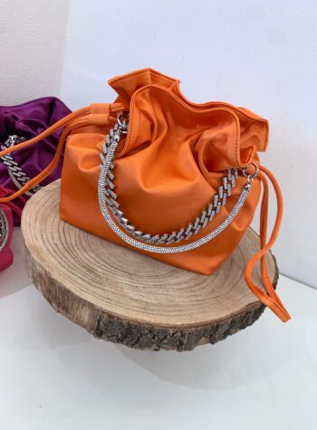 Shop Online Mini secchiello in raso arancio Twentyfourhaitch