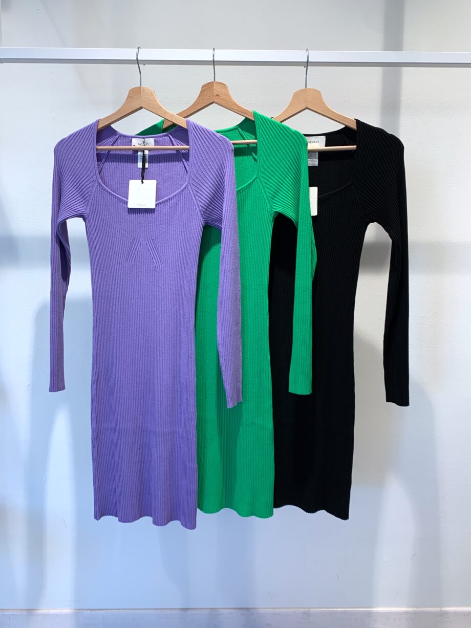 Shop Online Vestito in maglia aderente verde Vicolo