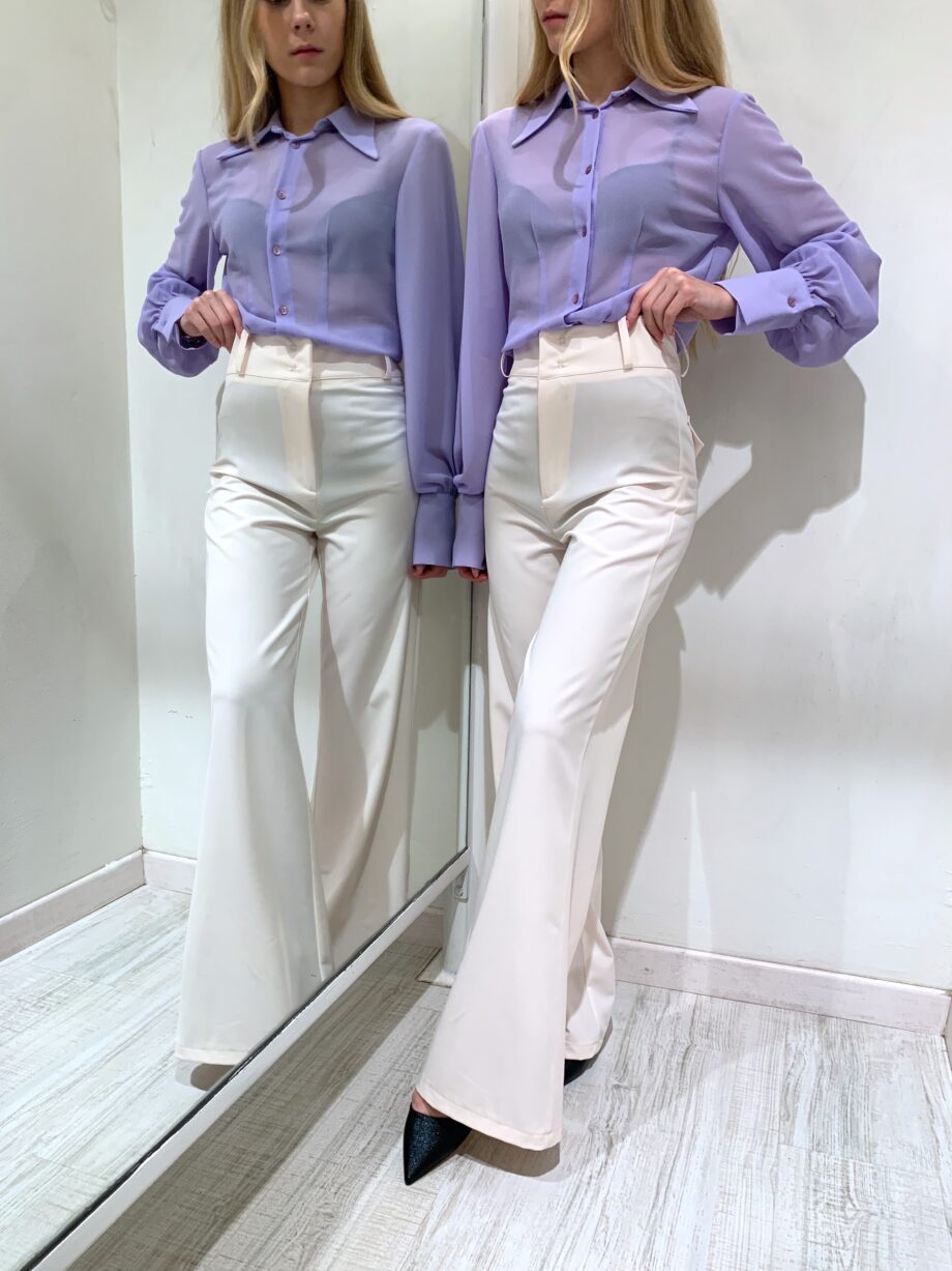 Shop Online Pantalone palazzo vita alta panna Have One