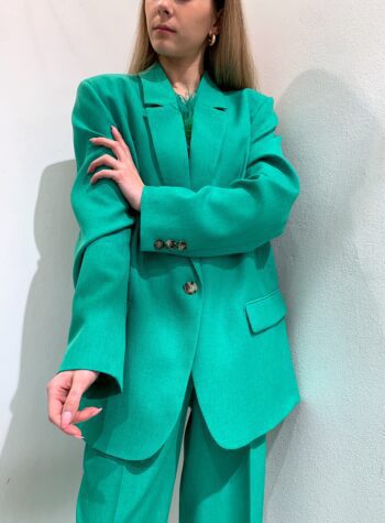 Shop Online Blazer over un bottone verde fiammato Vicolo