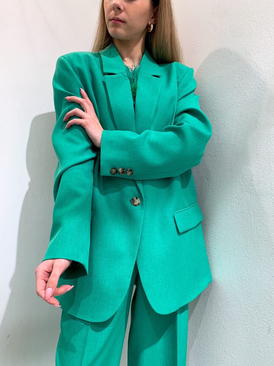 Shop Online Blazer over un bottone verde fiammato Vicolo