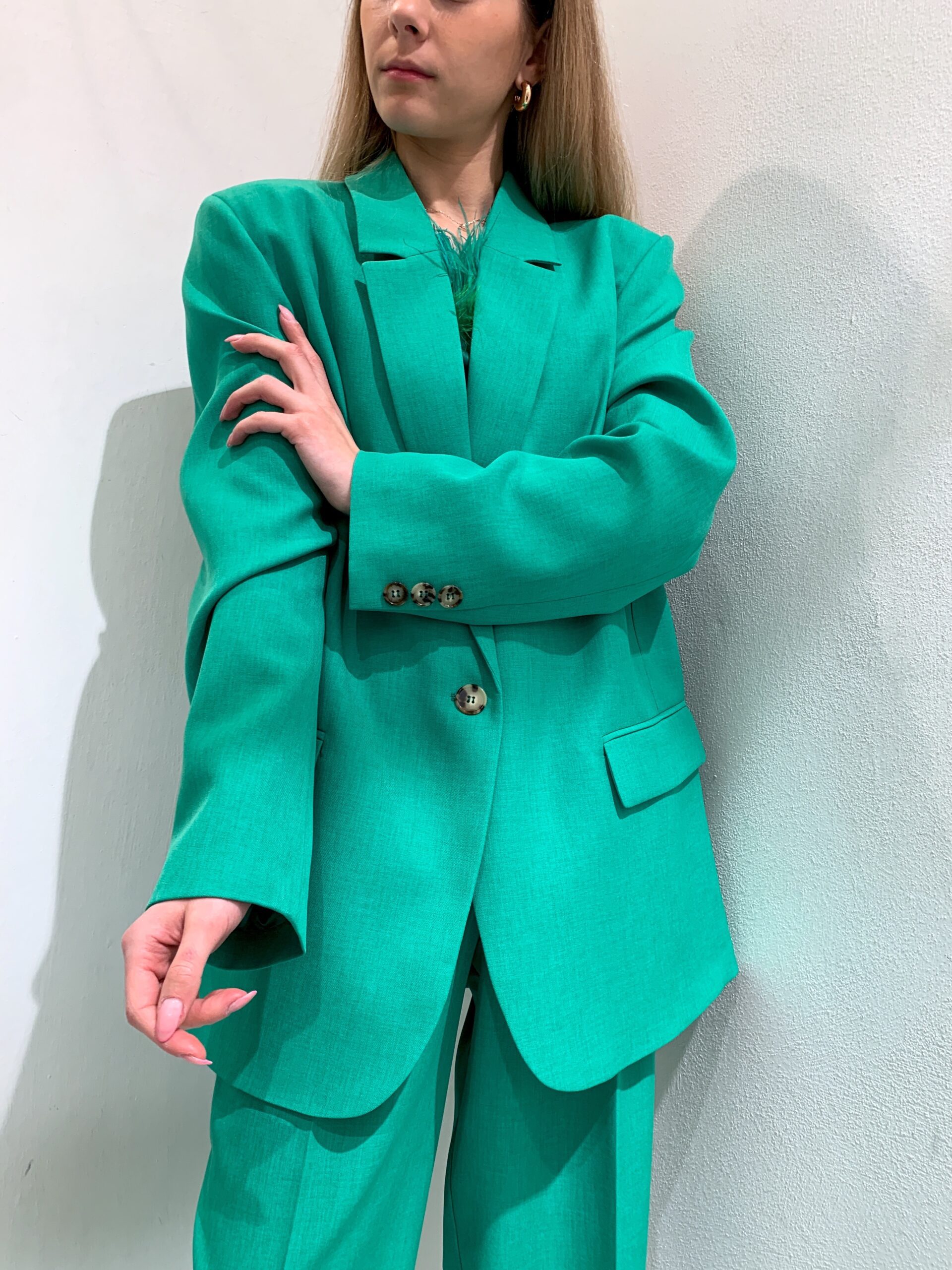 Verde Blazer con bottoni Farfetch Abbigliamento Cappotti e giubbotti Giacche Blazer 