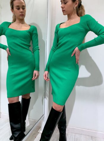 Shop Online Vestito in maglia aderente verde Vicolo