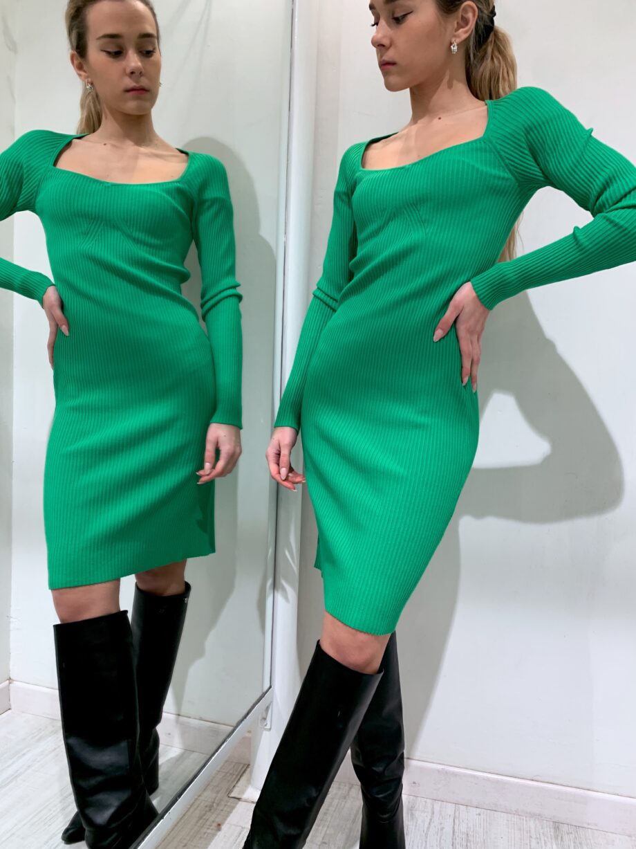 Shop Online Vestito in maglia aderente verde Vicolo