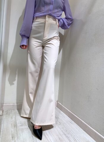 Shop Online Pantalone palazzo vita alta panna Have One