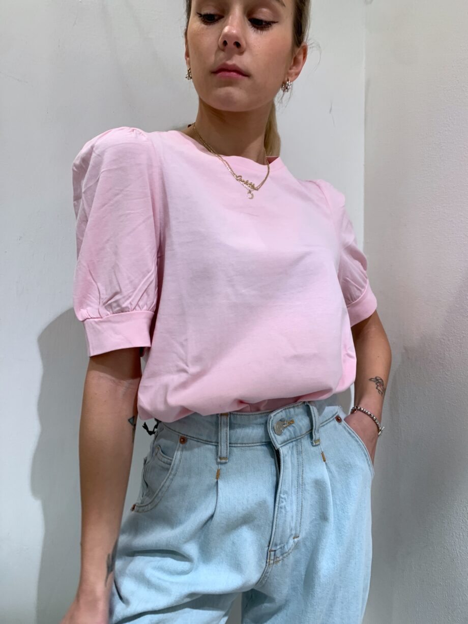 Shop Online T-shirt rosa con manica a sbuffo Vero Moda