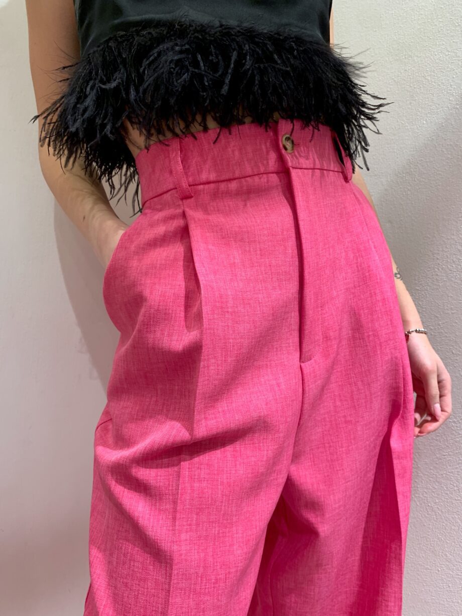 Shop Online Pantalone palazzo fucsia fiammato Vicolo