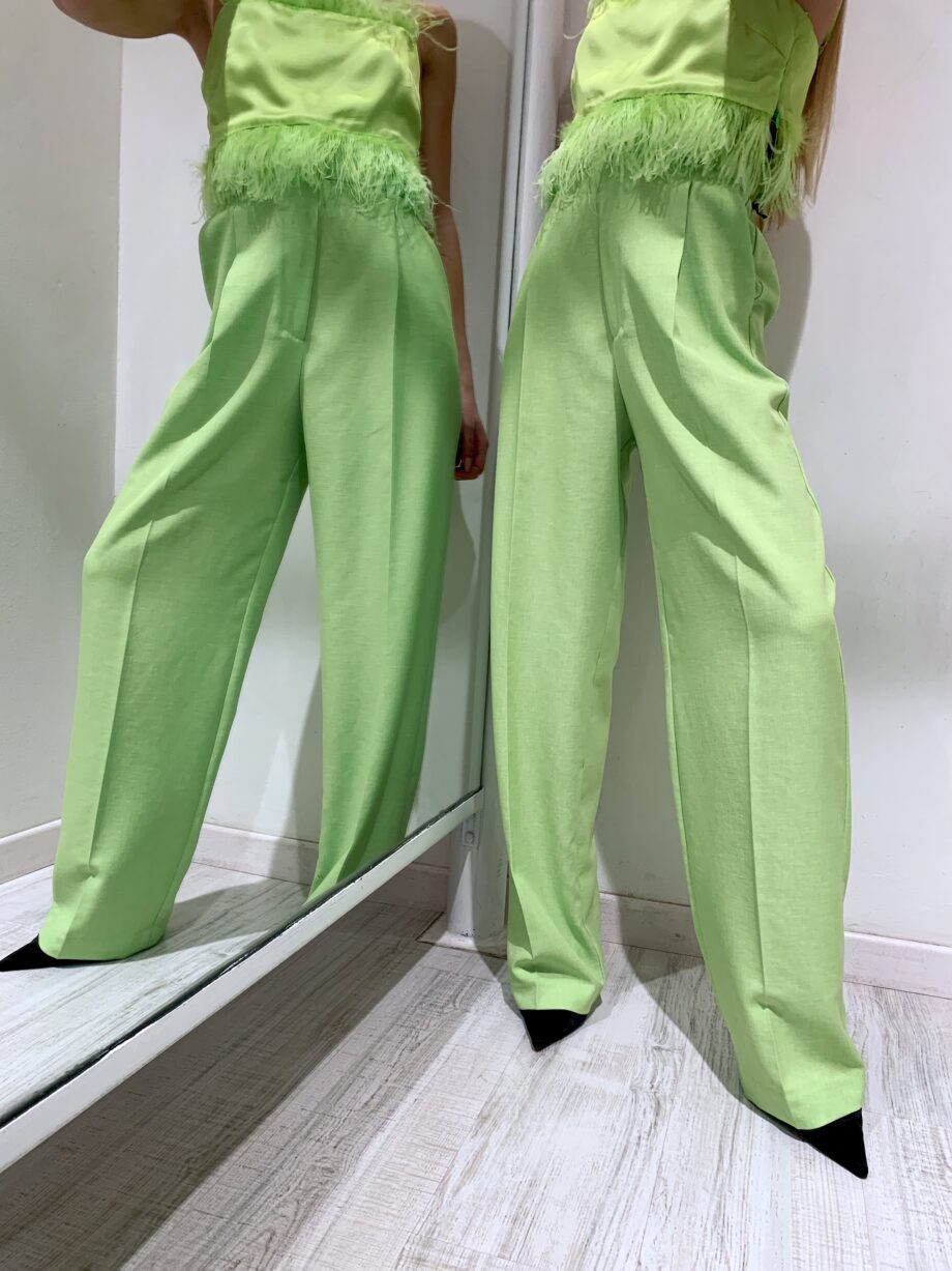 Shop Online Pantalone palazzo lime fiammato Vicolo